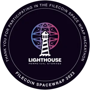 POAP badge for Participating in Filecoin SpaceWarp Hackathon & Using Lighthouse 