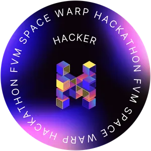 POAP badge for FVM Space Warp 2023 Staked Hacker