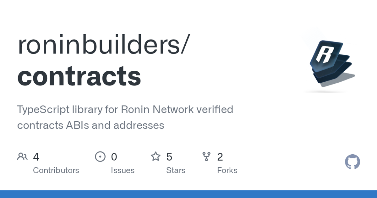 Image for Ronin Contracts project